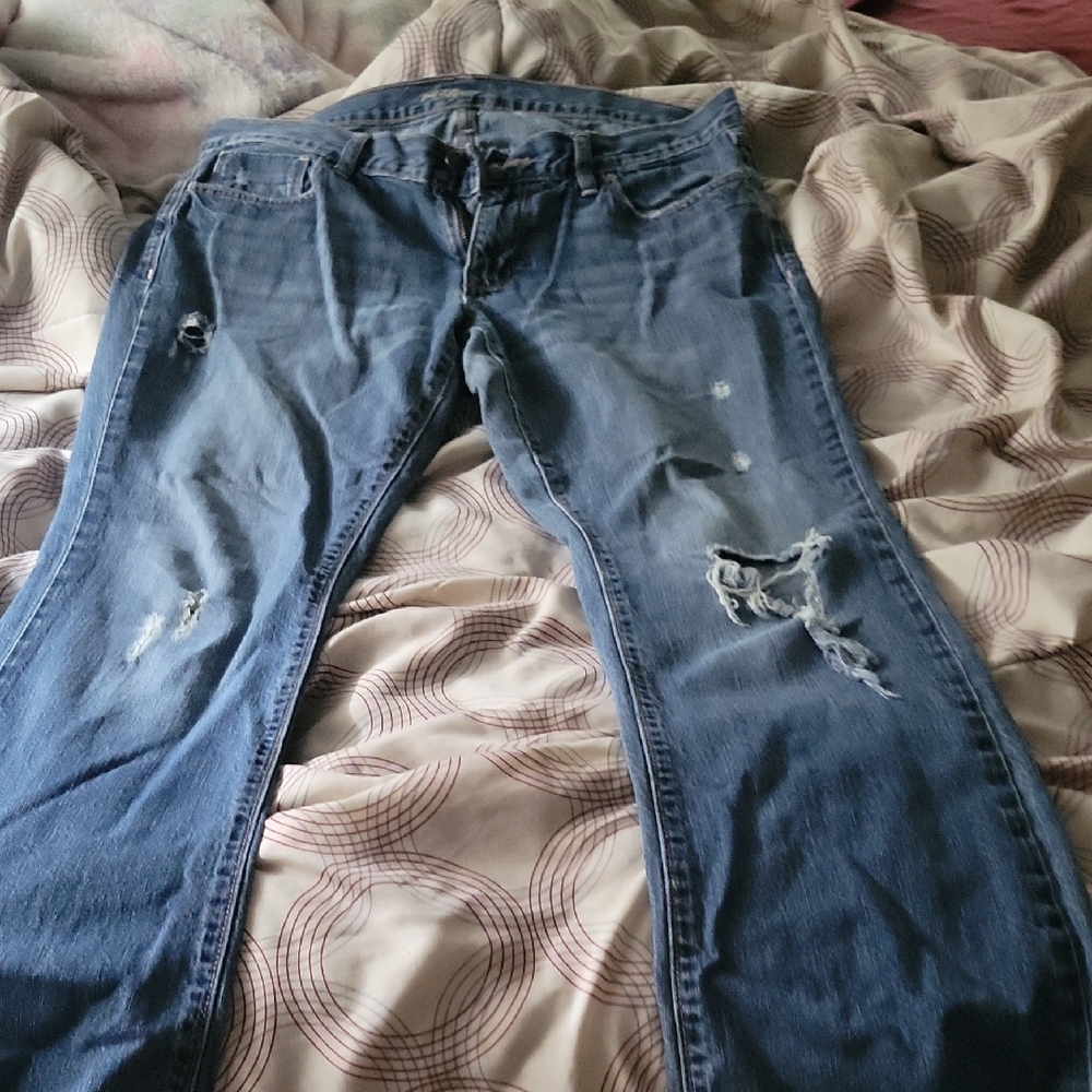 Old Navy Blue Skinny Jeans Distressed Style